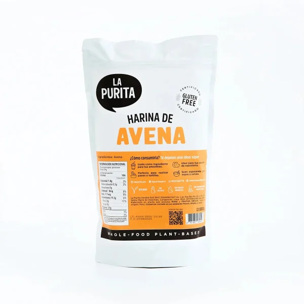 Harina de Avena Sin Gluten 800 Gr la Purita
