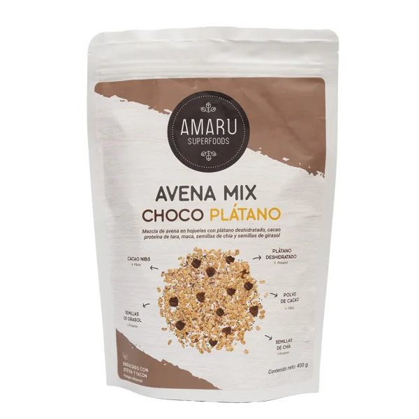 Avena Mix Choco Platano 400 Gr Amaru Superfoods