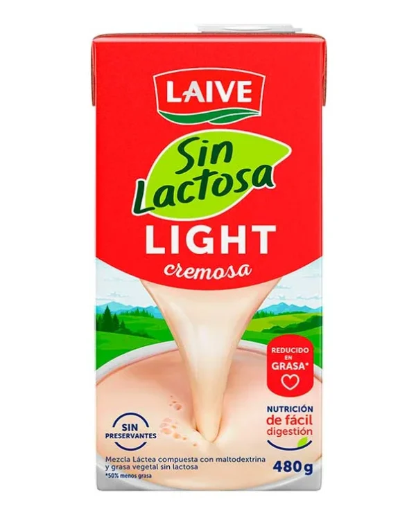 Mezcla Lactea Laive Sin Lactosa Cremosa Light Caja 480 Gr Laive