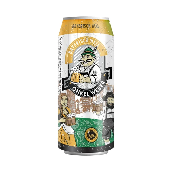 Cerveza de Cebada Bayerisch Hell Lata 500 Ml Onkel Weber