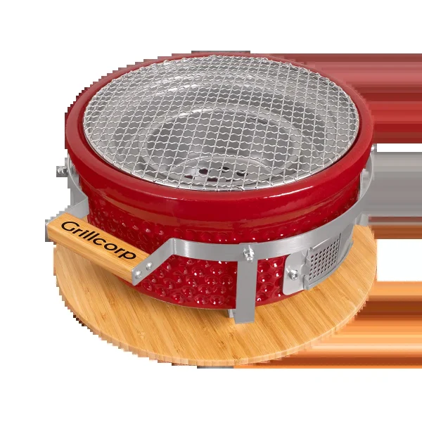 Asador Ceramico de Mesa Hibachi Redondo Rojo Grillcorp