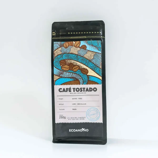 Cafe Tostado Molido Organico 250 Gr Ecoandino