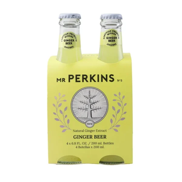 Agua Tonica Ginger Beer Pack X4 Unid 200 Ml Mr Perkins