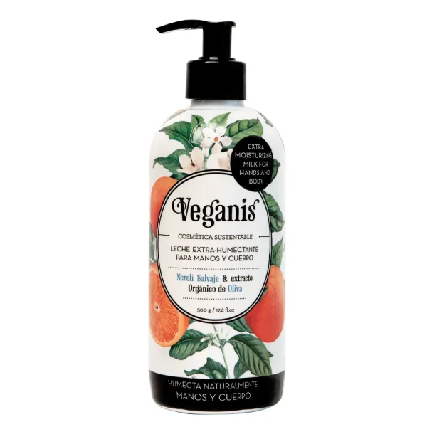 Leche Extra Humectante para Manos y Cuerpo de Neroli Salvaje 500 Ml Veganis
